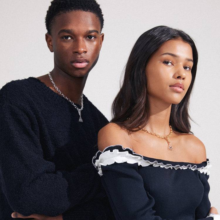 Pilgrim CHARM Recycelter Dreiecksanhänger, Vergoldet