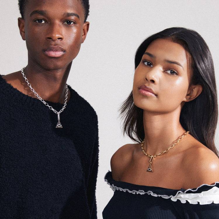 Pilgrim CHARM Recycelter Dreiecksanhänger, Versilbert