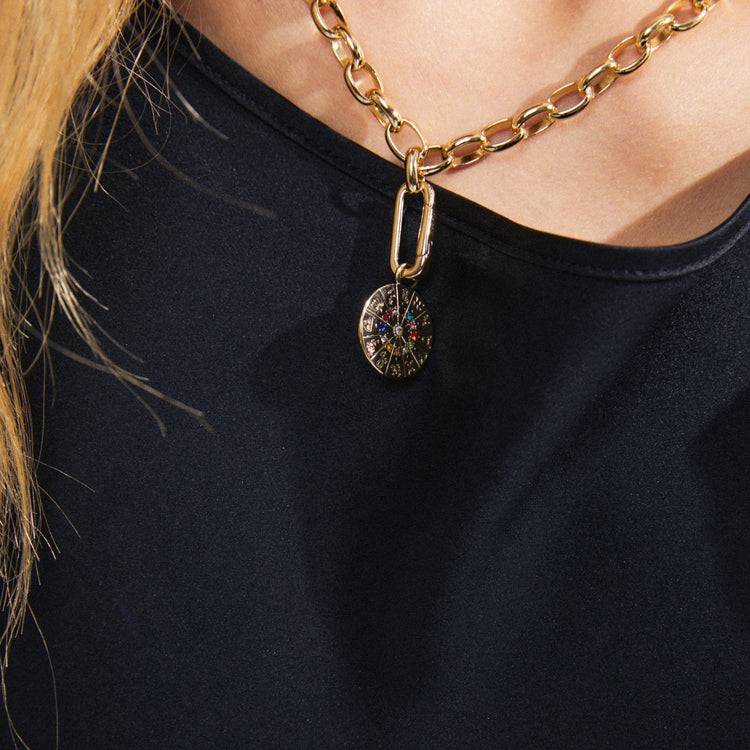 Pilgrim CHARM Recycelter Horoskop-Anhänger, Vergoldet