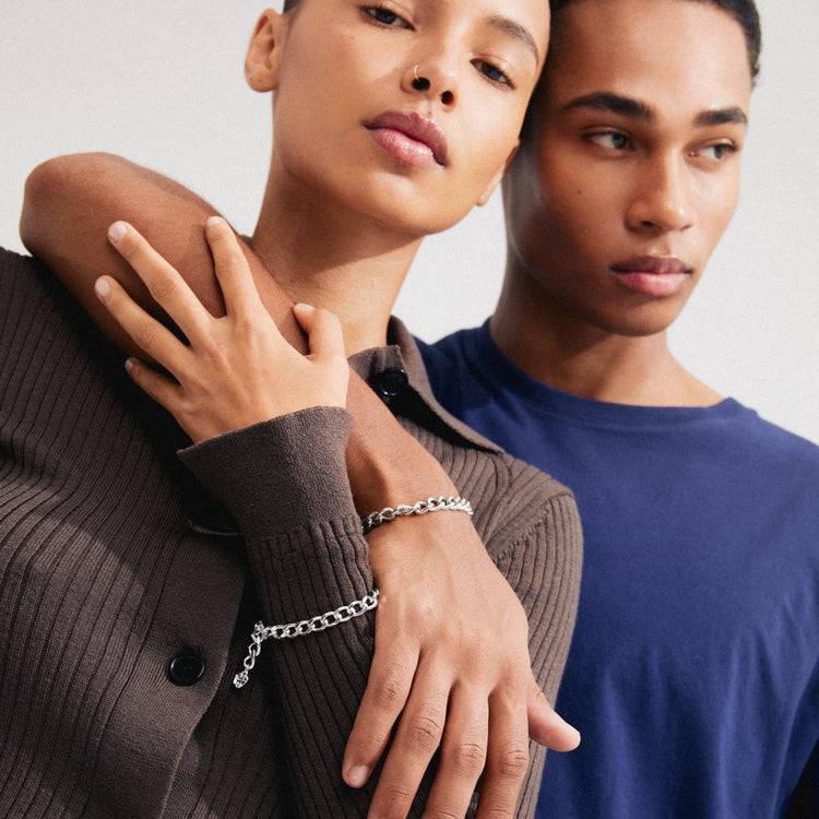 Pilgrim CHARM Recyceltes Panzerkettenarmband Versilbert