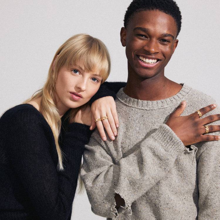 Pilgrim CHARMAINE Recycelte Ringe 2-in-1-Set Vergoldet