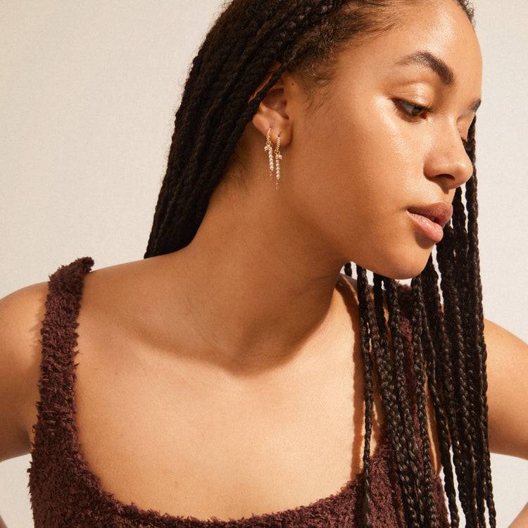 Pilgrim CHATERINE Rosafarbene Twirl-Hoop-Ohrringe, Vergoldet