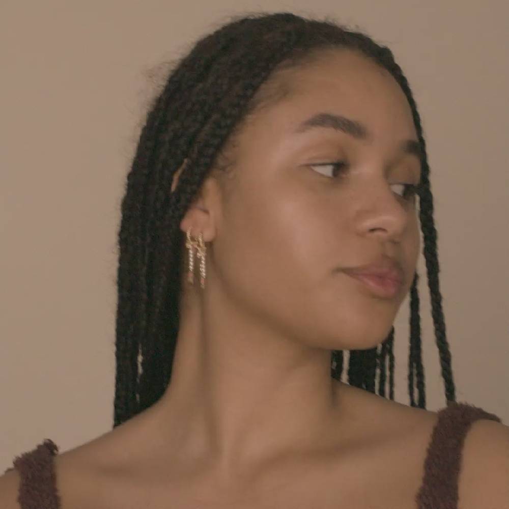 Pilgrim CHATERINE Rosafarbene Twirl-Hoop-Ohrringe, Vergoldet