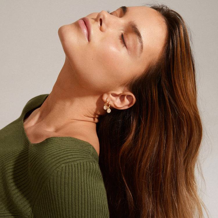 Pilgrim CHAYENNE Recycelte Kristall-Creolen Vergoldet