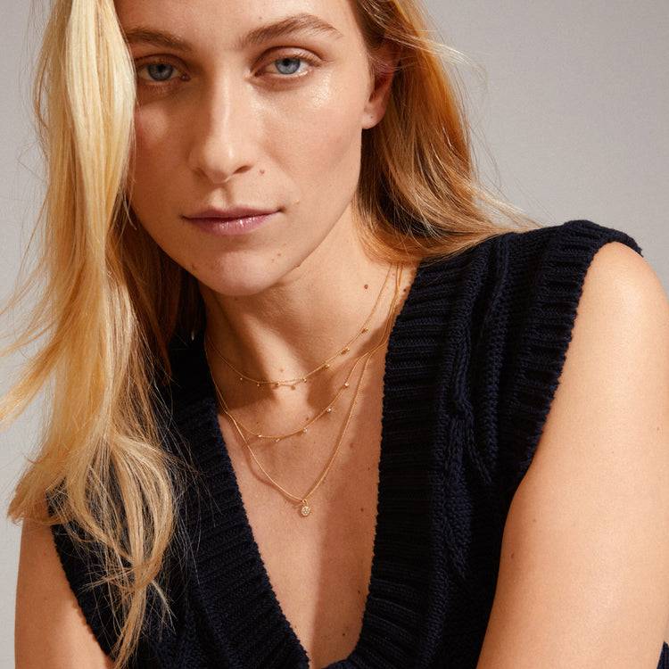 Pilgrim CHAYENNE Recycelte Kristall-Halskette Vergoldet