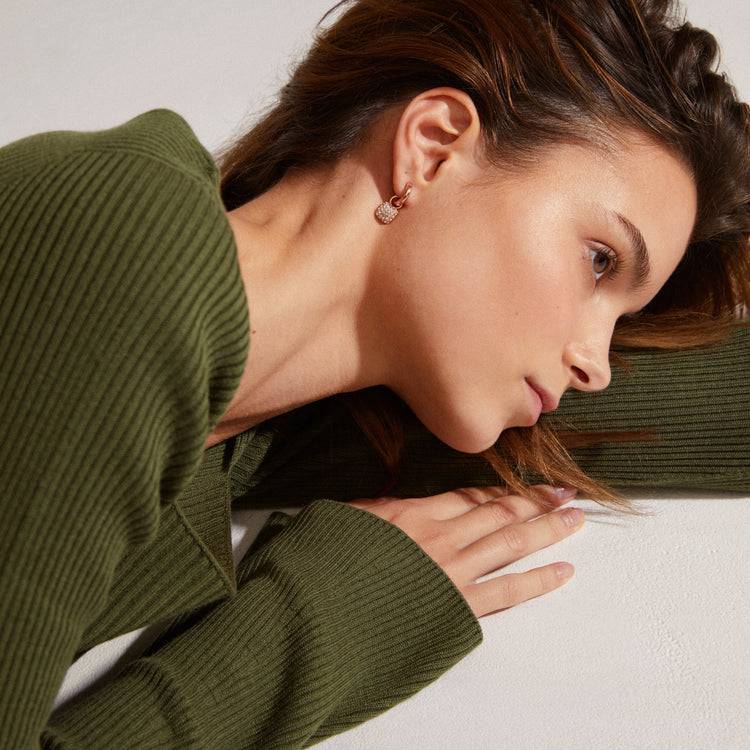 Pilgrim CINDY Recycelte Kristall-Creolen Rosévergoldet