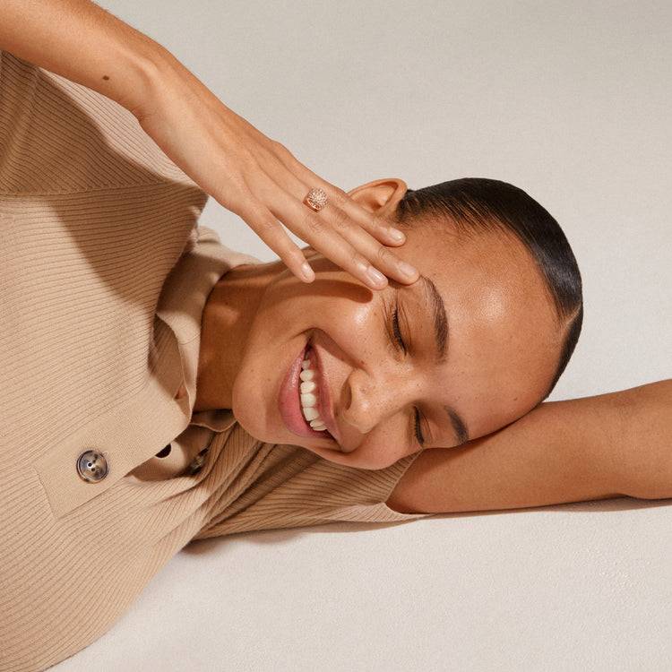 Pilgrim CINDY Recycelter Kristallring Rosévergoldet