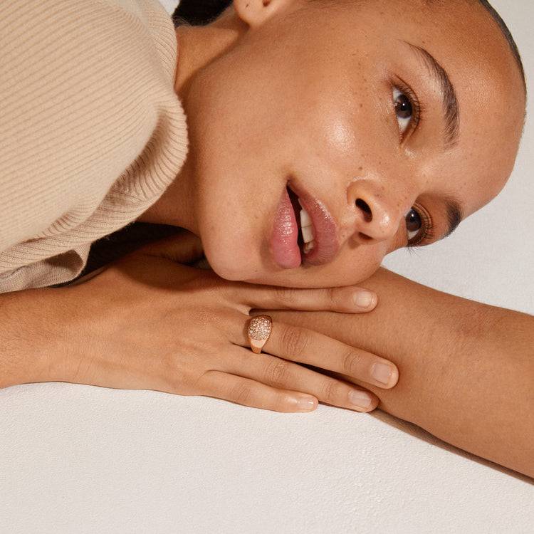 Pilgrim CINDY Recycelter Kristallring Rosévergoldet