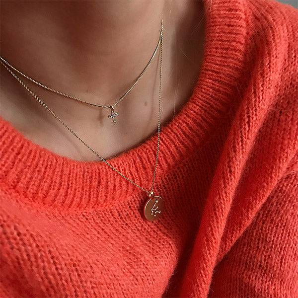 Pilgrim CLARA Recycelte Halskette Mit Kristallkreuz, Vergoldet