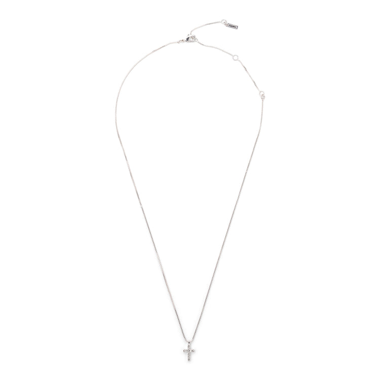 Pilgrim CLARA Recycelte Kristall-Kreuz-Halskette, Versilbert