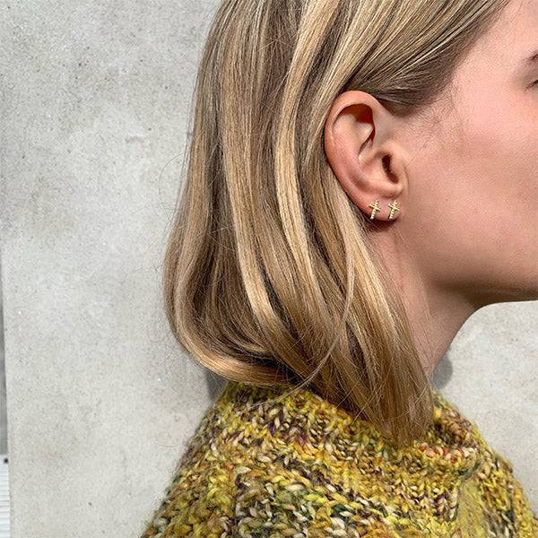 Pilgrim CLARA Recycelte Kristallkreuz-Ohrringe, Vergoldet