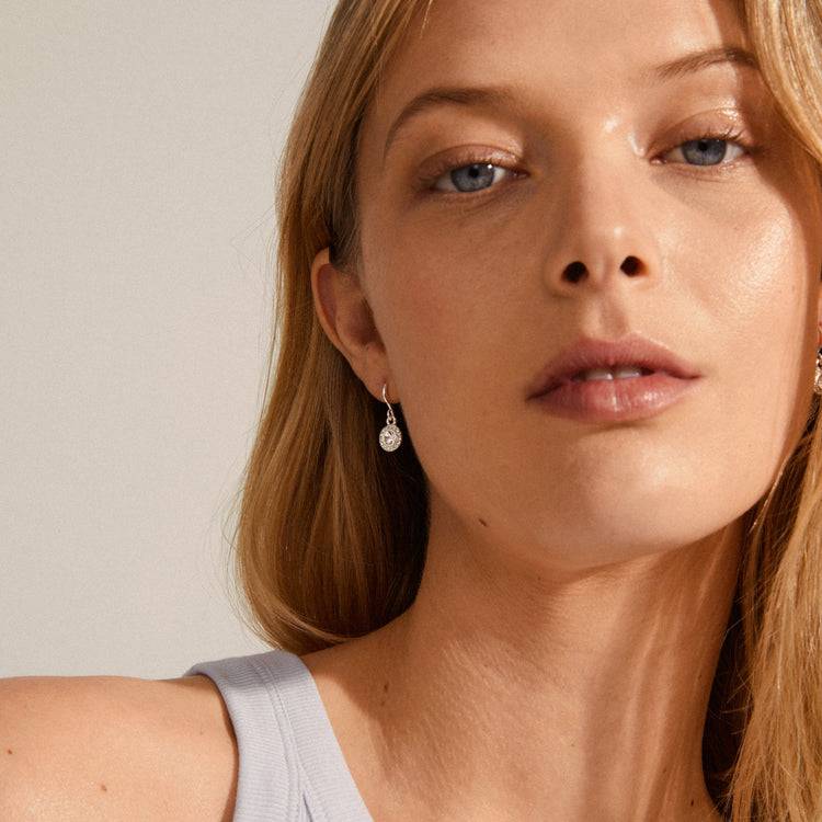 Pilgrim CLEMENTINE Recycelte Kristallohrringe, Versilbert