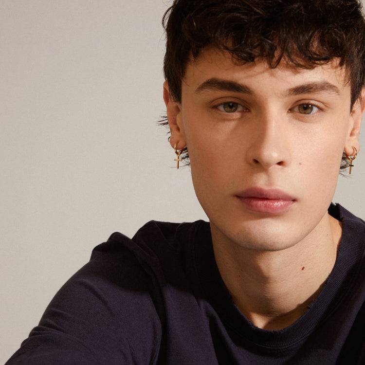 Pilgrim DAISY Recycelte Creolen Mit Kreuz Vergoldet