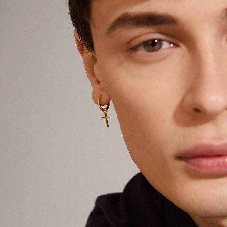 Pilgrim DAISY Recycelte Creolen Mit Kreuz Vergoldet