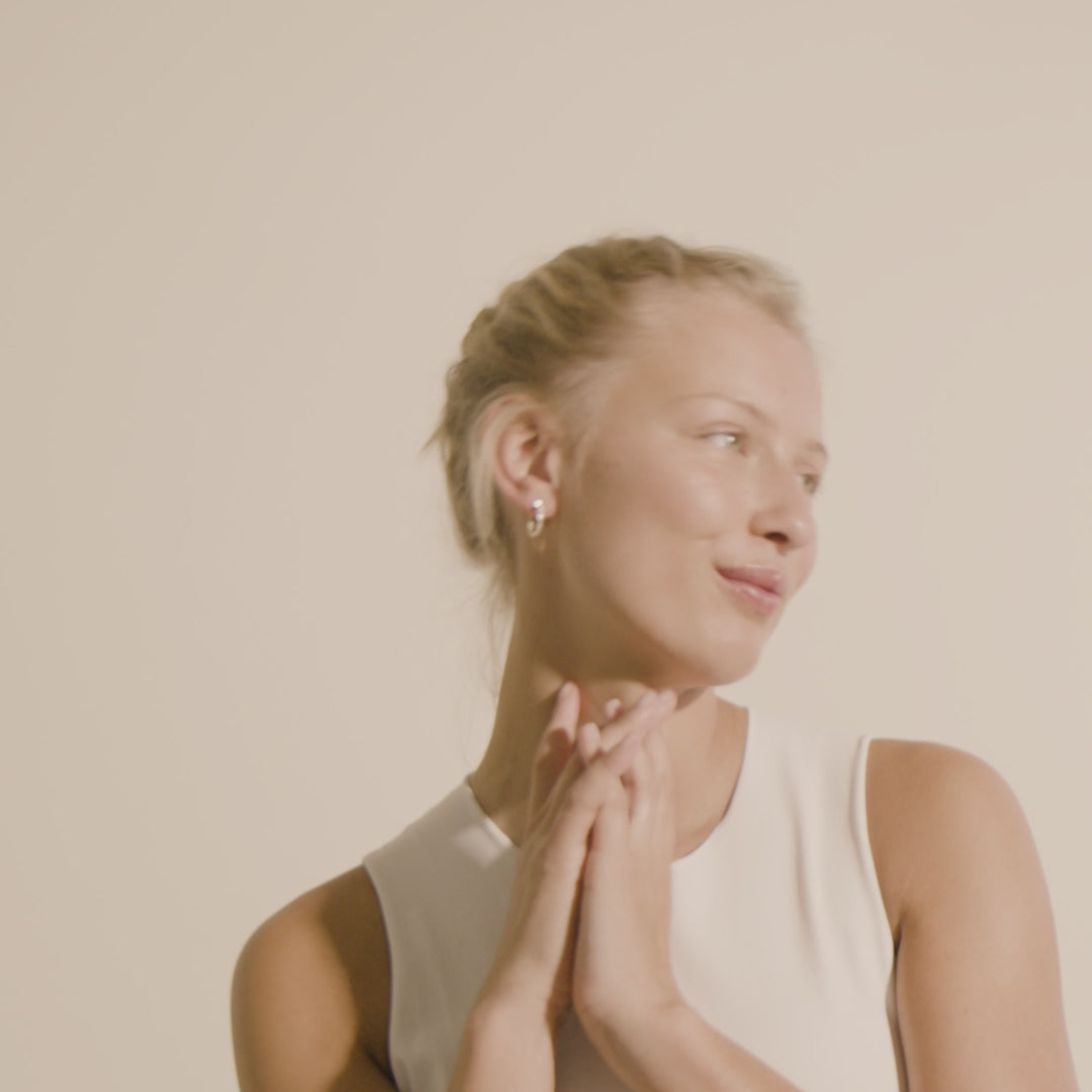 Pilgrim EBNA Mittelgroße Kristall-Creolen, Vergoldet