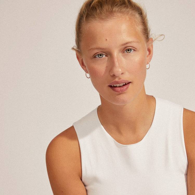 Pilgrim EBNA Mittelgroße Kristall-Creolen, Versilbert