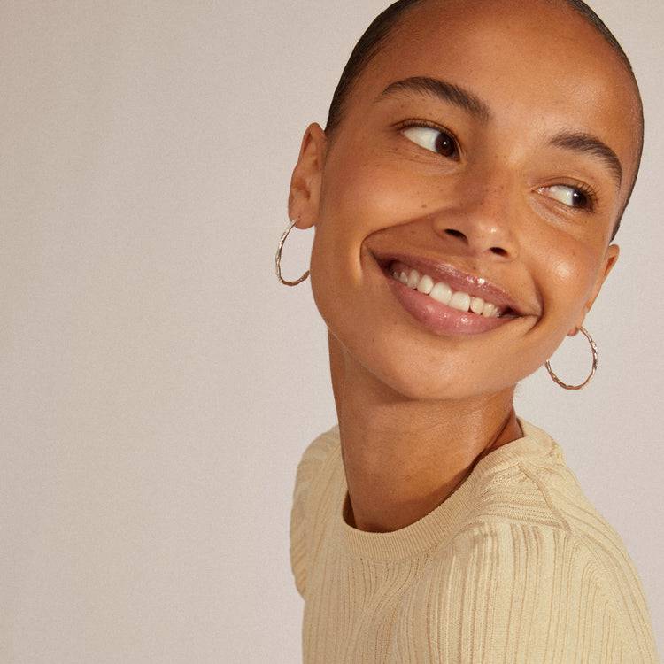 Pilgrim EDDY Recycelte Maxi-Creolen, Organische Form, Versilbert