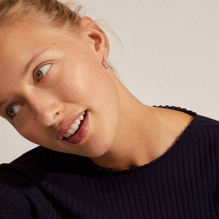 Pilgrim EDDY Recycelte, Mittelgroße Creolen, Organ. Form, Versilbert