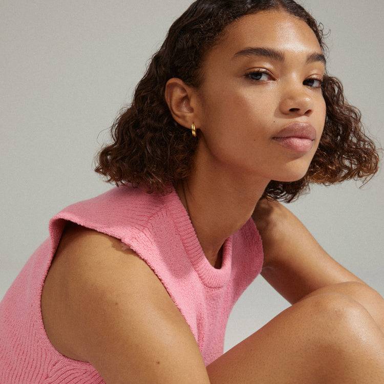 Pilgrim EDEA Recycelte, Chunky Huggie-Creolen, Vergoldet