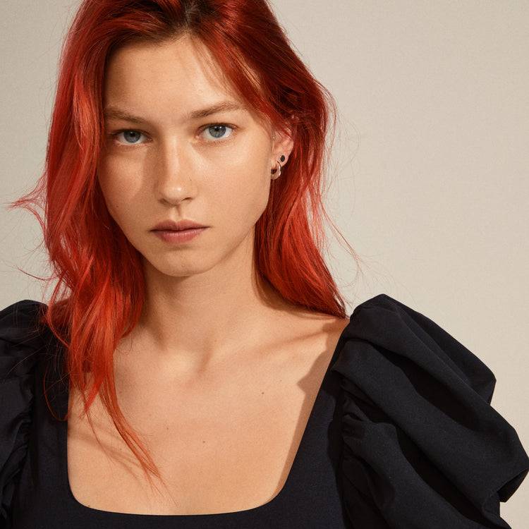 Pilgrim EILISH Huggie-Creolen Und Ohrstecker, 2-in-1-Set, Versilbert