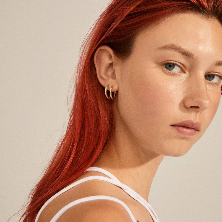 Pilgrim ELANOR Creolen Mit Rustikaler Struktur, Vergoldet