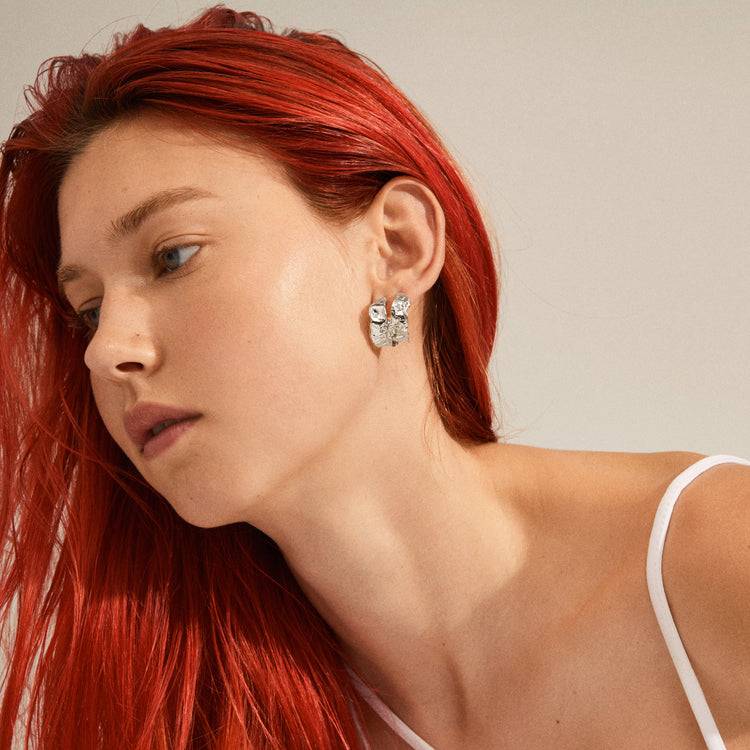 Pilgrim ELARA Recycelte Organisch Geformte Creolen, Versilbert