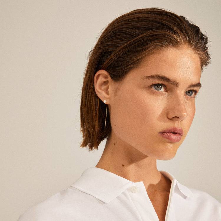 Pilgrim ELBA Perlen-Ohrringe Mit Langer Kette, Vergoldet