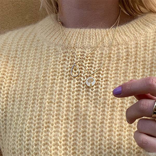 Pilgrim ELIN Recycelte Halskette Münzanhänger, Vergoldet