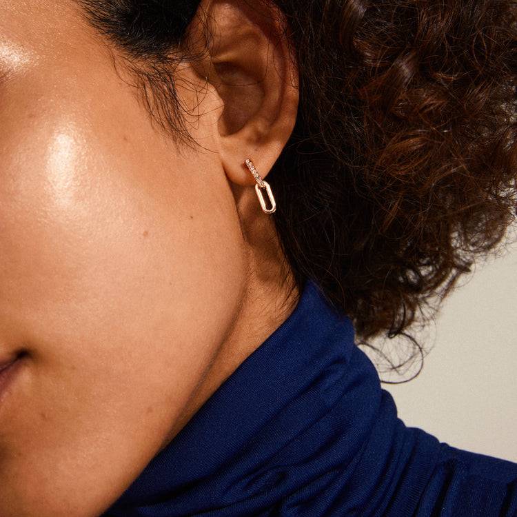 Pilgrim ELISE Recycelte Kristallohrringe, Mit Roségold Plattiert