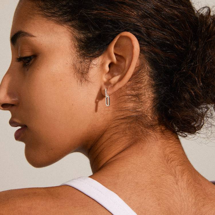 Pilgrim ELISE Recycelte Kristallohrringe, Versilbert