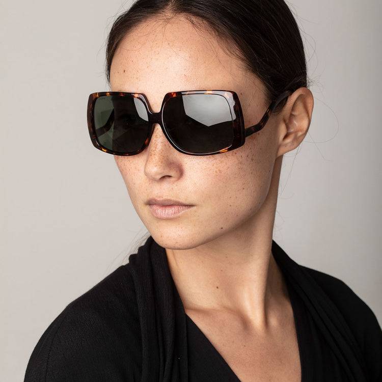 Pilgrim ELLEN Oversized Retro-Sonnenbrille, Schildpatt