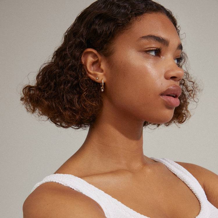 Pilgrim ELNA Recycelte Kristallohrringe 2-in-1-Set, Vergoldet