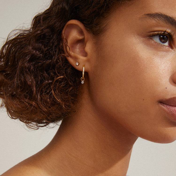 Pilgrim ELNA Recycelte Kristallohrringe 2-in-1-Set, Vergoldet