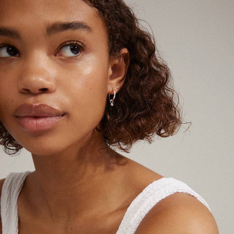 Pilgrim ELNA Recycelte Kristallohrringe 2-in-1-Set, Versilbert