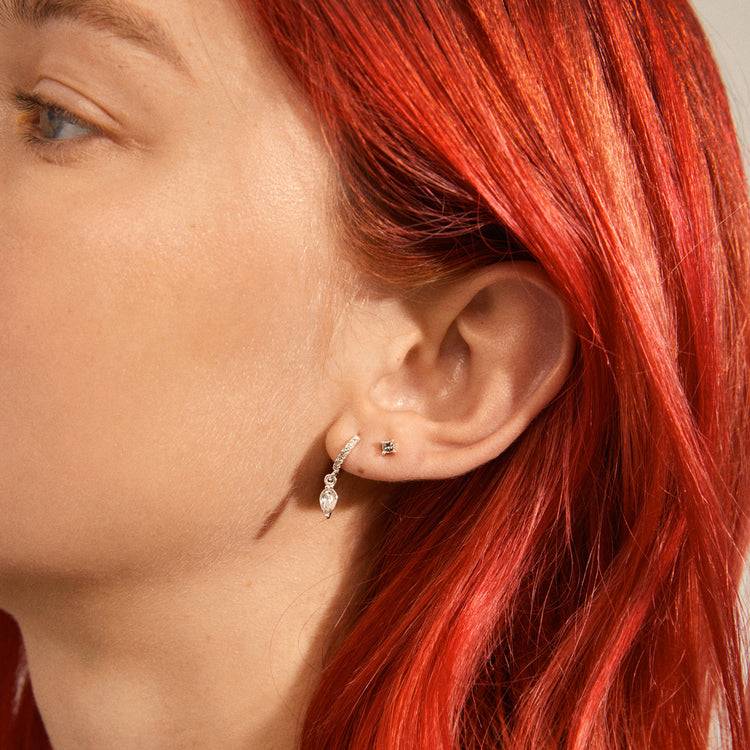 Pilgrim ELZA Recycelte Kristallohrringe, 2-in-1-Set, Versilbert