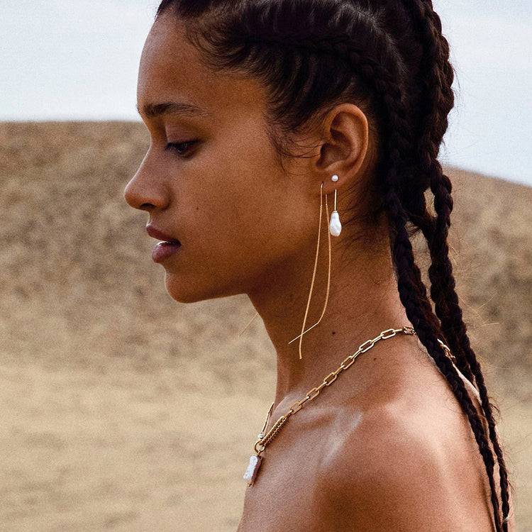 Pilgrim ENCHANTMENT Recycelte Kettenohrringe, Vergoldet