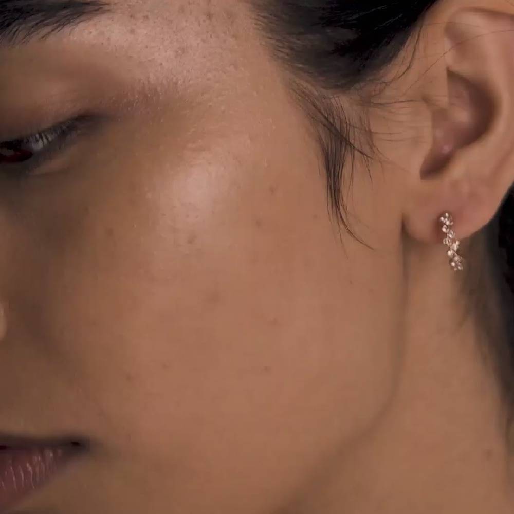 Pilgrim ESTER Recycelte Kristall-Creolen, Mit Roségold Plattiert