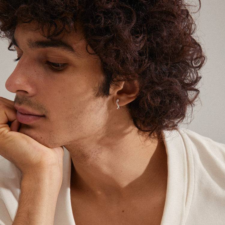 Pilgrim EVRA Recycelte, Organ. Geformte Kristall-Creolen, Versilbert