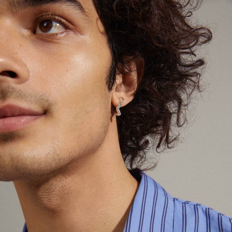 Pilgrim EVRA Recycelte, Organ. Geformte Kristall-Creolen, Versilbert