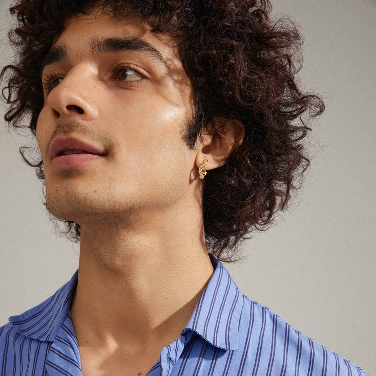 Pilgrim EVRA Recycelte, Organ. Geformte Kristall-Creolen, Vergoldet