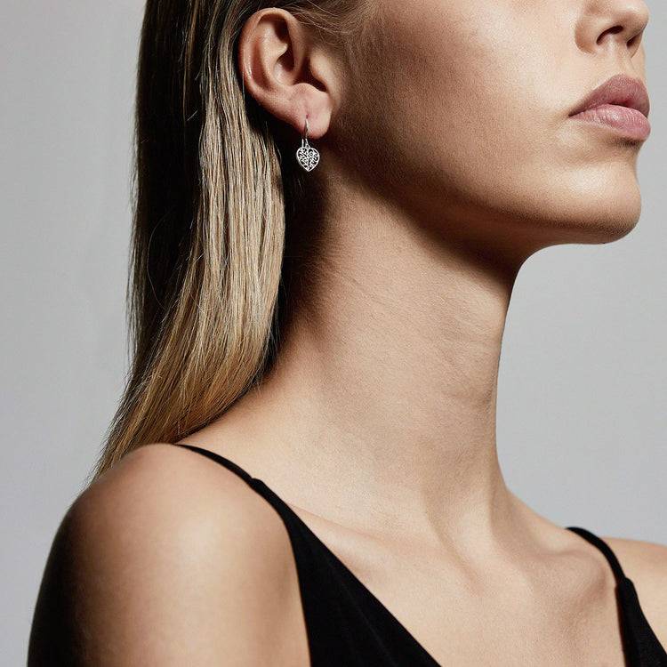 Pilgrim FELICE Ohrringe Mit Herz-Anhänger, Versilbert