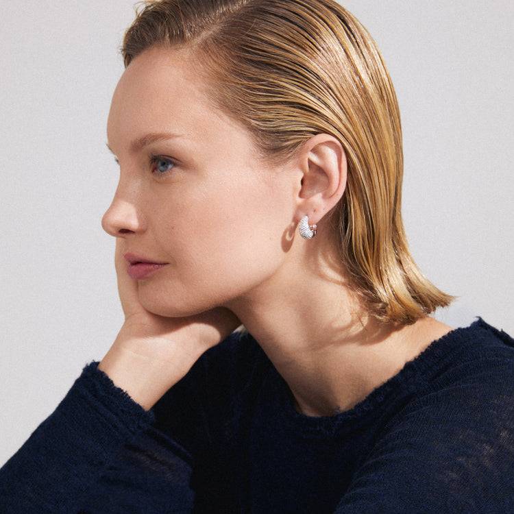 Pilgrim FOCUS Recycelte Kristallohrringe Versilbert