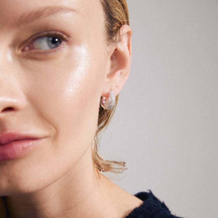 Pilgrim FOCUS Recycelte Kristallohrringe Versilbert