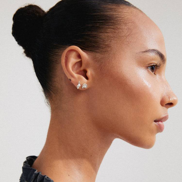 Pilgrim FORCE Recycelte Ohrringe, 2-in-1 Set, Versilbert