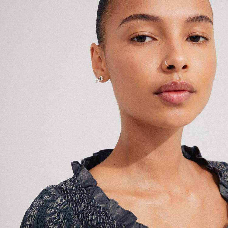 Pilgrim FORCE Recycelte Ohrringe, 2-in-1 Set, Versilbert