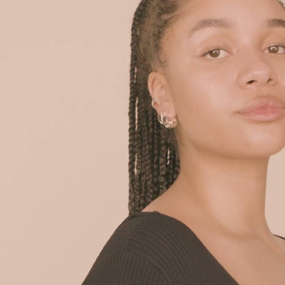 Pilgrim FRIENDS Breite, Chunky Creolen Und Ohrclip, Versilbert