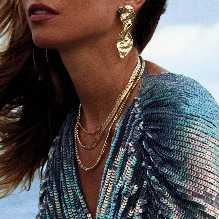 Pilgrim FUCHSIA Recycelte Panzerhalskette, Vergoldet