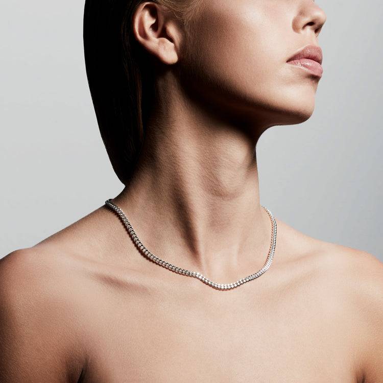 Pilgrim FUCHSIA Recycelte Panzerhalskette, Versilbert