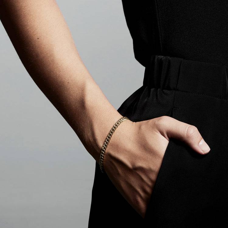 Pilgrim FUCHSIA Recyceltes Panzerkettenarmband, Vergoldet