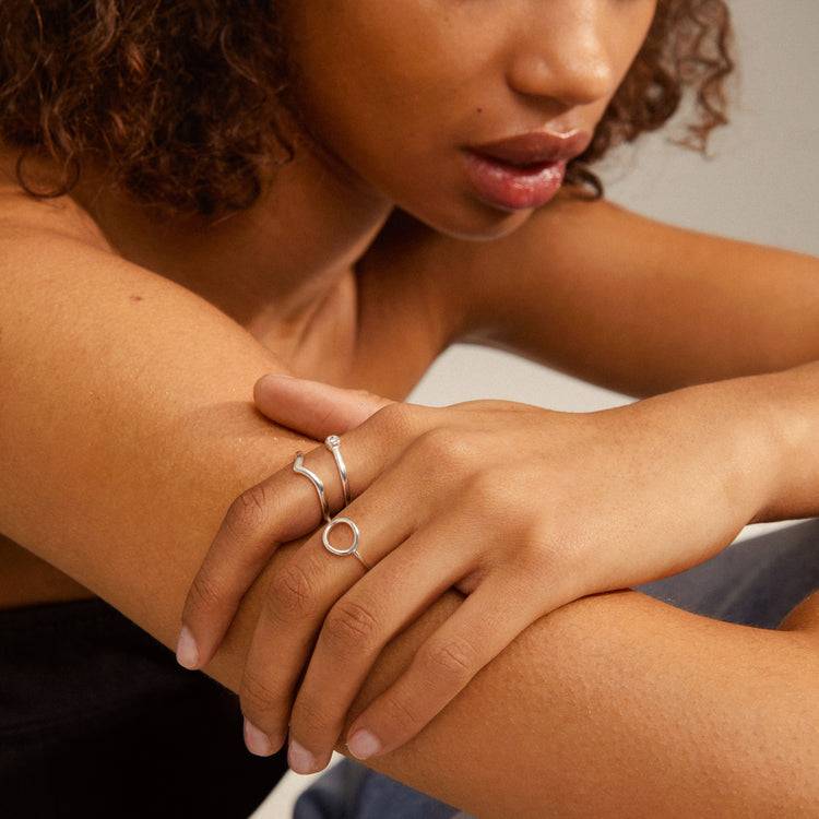 Pilgrim GESCHENKSET, Recyceltes 3-in-1-Set, Stapelringe, Versilbert